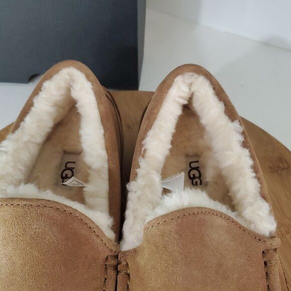 UGG Ascot Slipper Chestnut Suede Wool Comfort Loafer Men's US 10 New - Picture 4 of 13